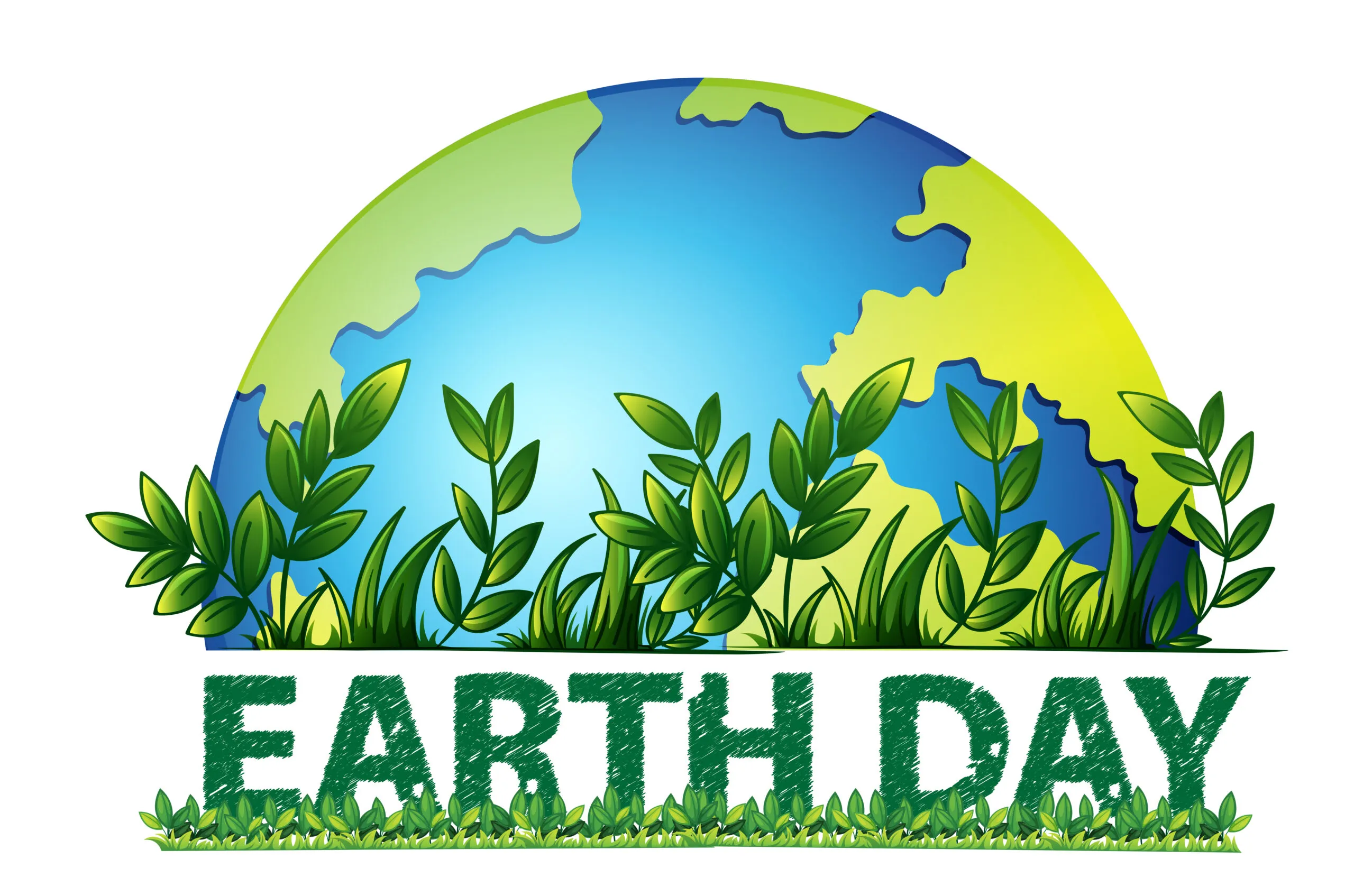 Earth day green background illustration